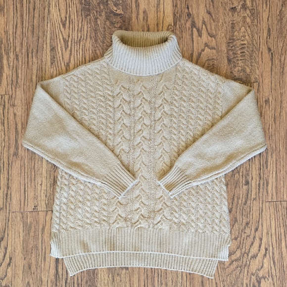 Briggs New York Sweaters - Briggs New York Tan Cable Knit Sweater - Women Size S